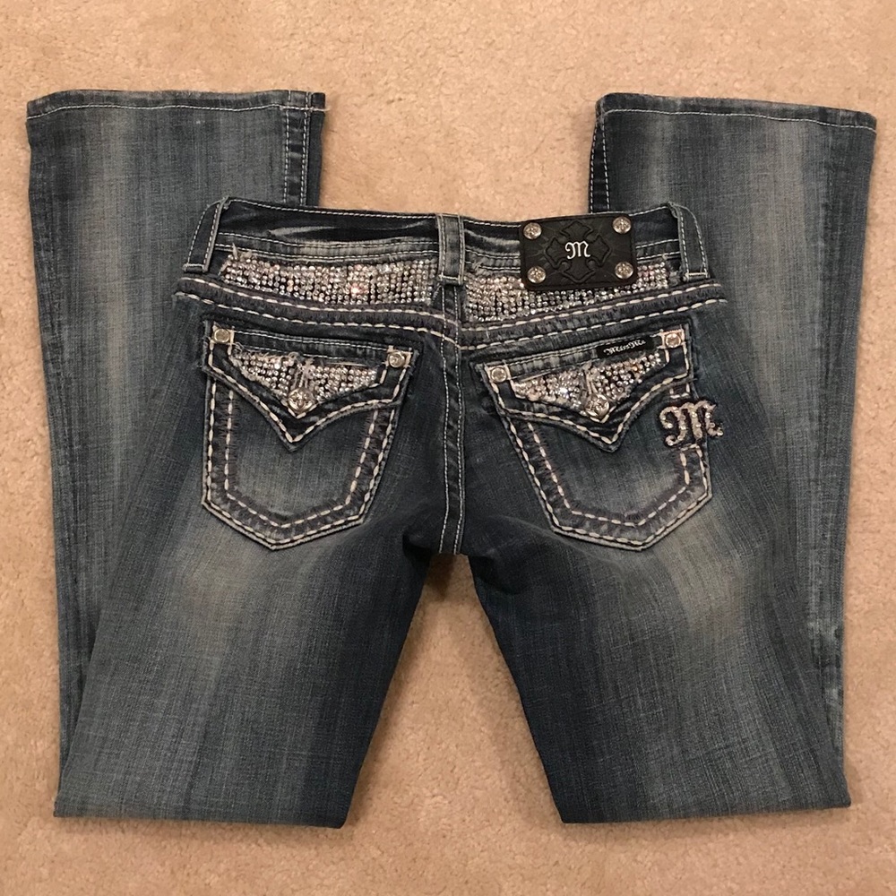 Miss Me Embellished Boot Cut Jeans Sz 26 x 30.5